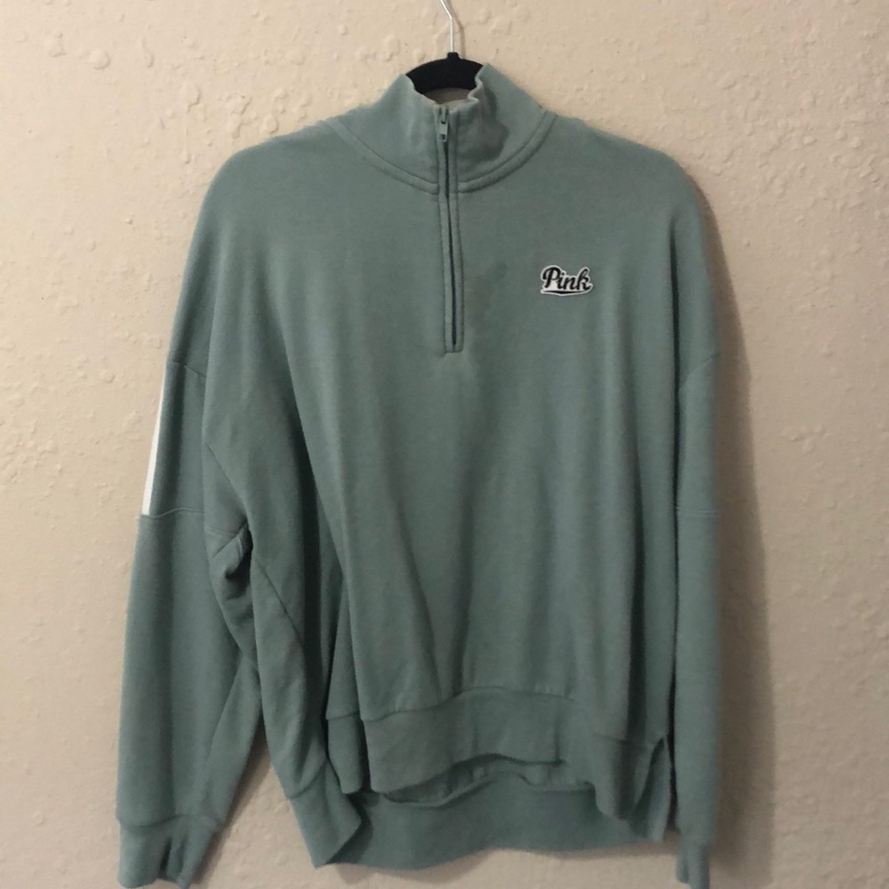 VS PINK sea green quarter zip up